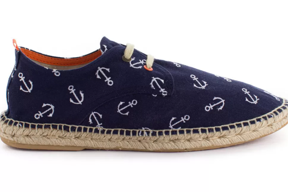 Store Ancore Blucher Terra Marine Uomo Espadrillas Con Lacci