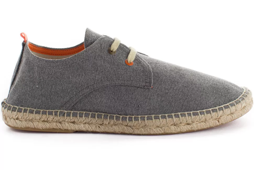 Sale Blucher Grigio Terra Uomo Espadrillas Con Lacci