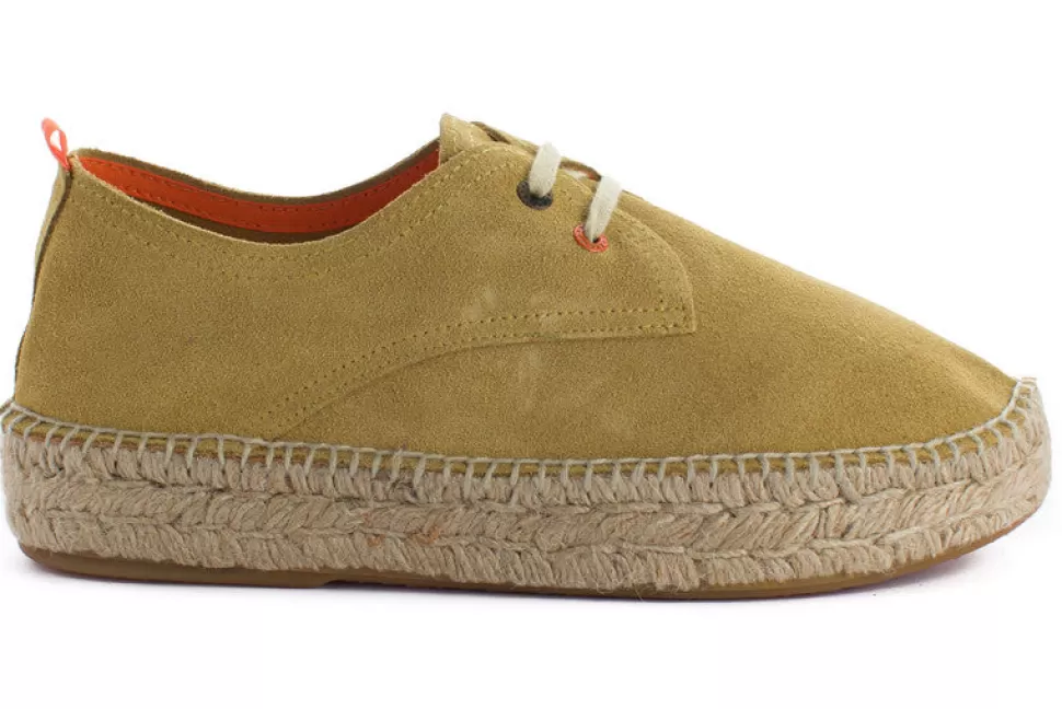 Online Blucher In Pelle Beige Donna Espadrillas Con Lacci