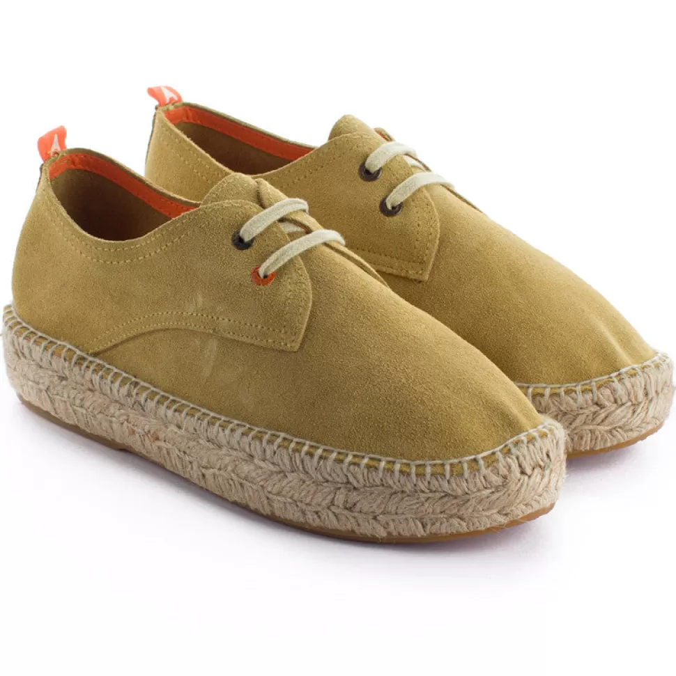 Online Blucher In Pelle Beige Donna Espadrillas Con Lacci