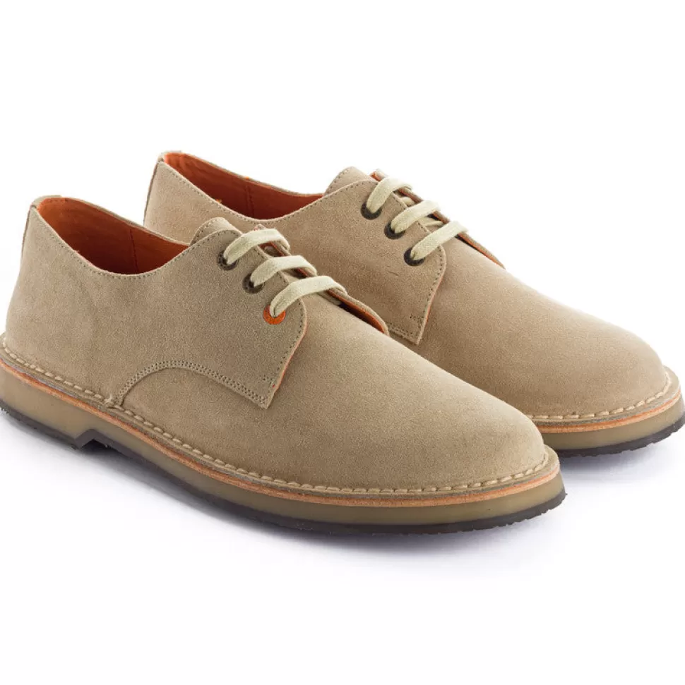 Clearance Blucher In Pelle Crosta Beige Uomo Scarpe Di Pelle