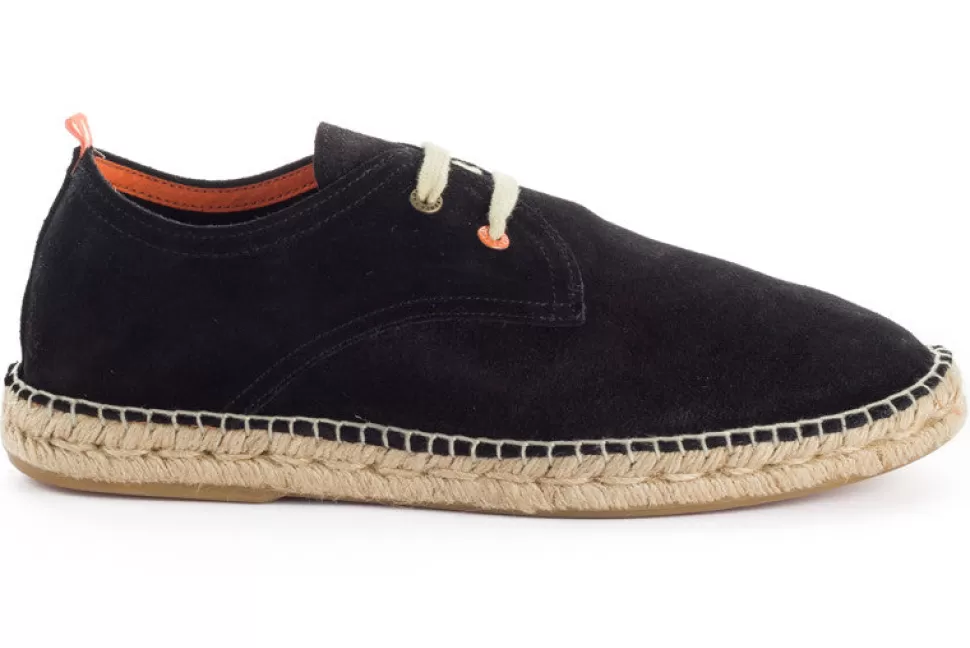 Shop Blucher In Pelle Nera Uomo Espadrillas Estive