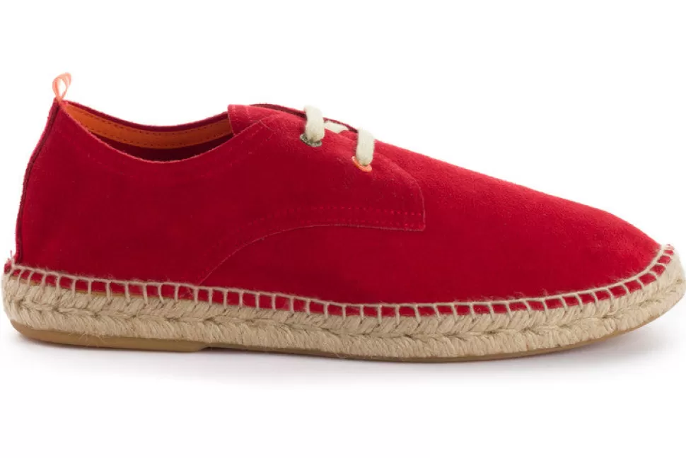 Store Blucher In Pelle Rossa Uomo Espadrillas Blucher