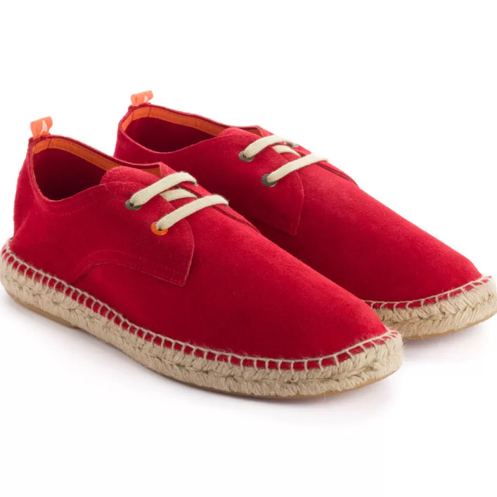 Store Blucher In Pelle Rossa Uomo Espadrillas Blucher