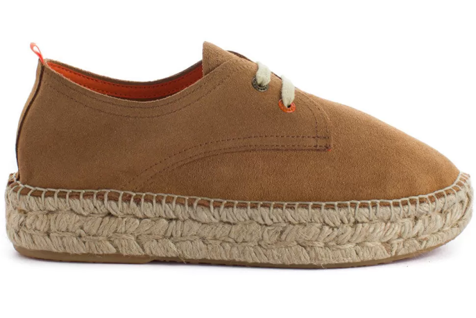 Store Blucher In Pelle Sabbia Donna Espadrillas Con Lacci