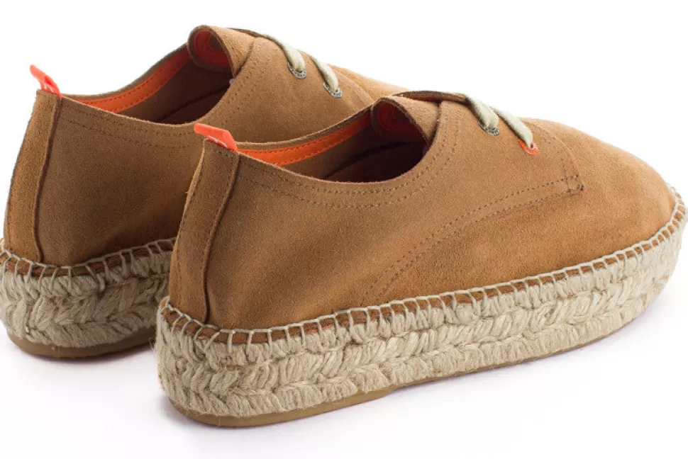 Store Blucher In Pelle Sabbia Donna Espadrillas Con Lacci