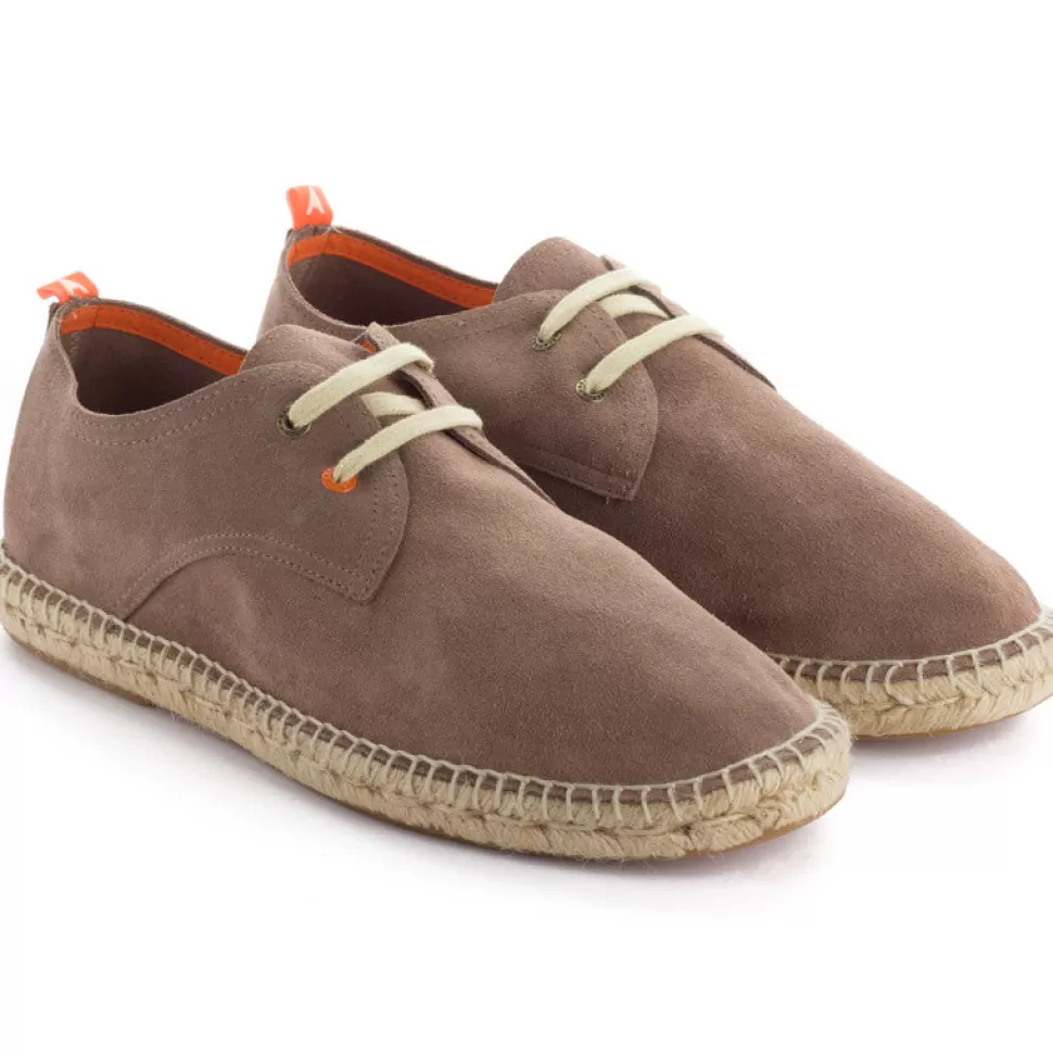 Best Sale Blucher In Pelle Tortora Uomo Espadrillas Con Lacci