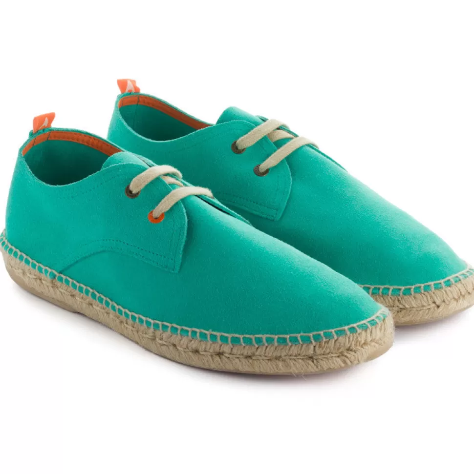 Store Blucher In Pelle Turchese Uomo Espadrillas Con Lacci