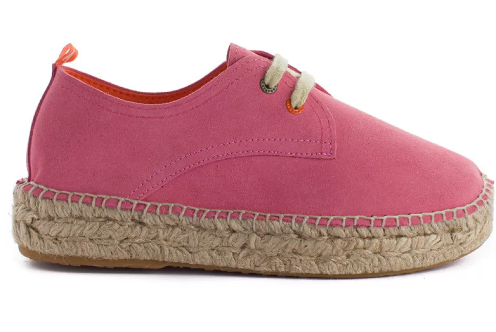 Store Blucher Pelle Di Gomma Da Masticare Donna Espadrillas Con Lacci