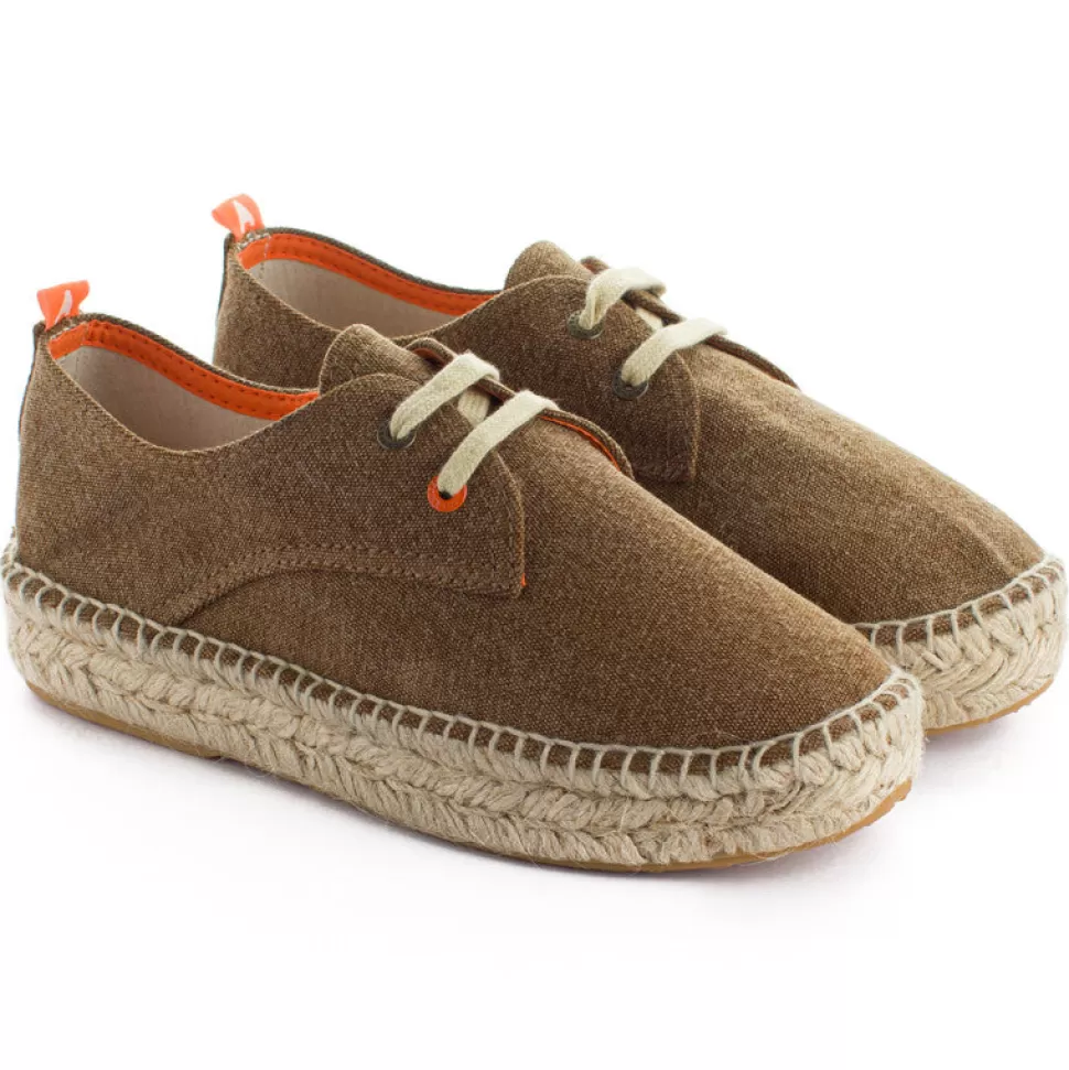 Cheap Blucher Pelle Terra Donna Espadrillas Con Lacci