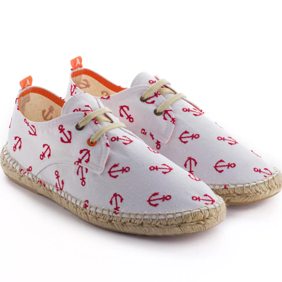 Discount Blucher Terra Ancore Bianco Uomo Espadrillas Estive