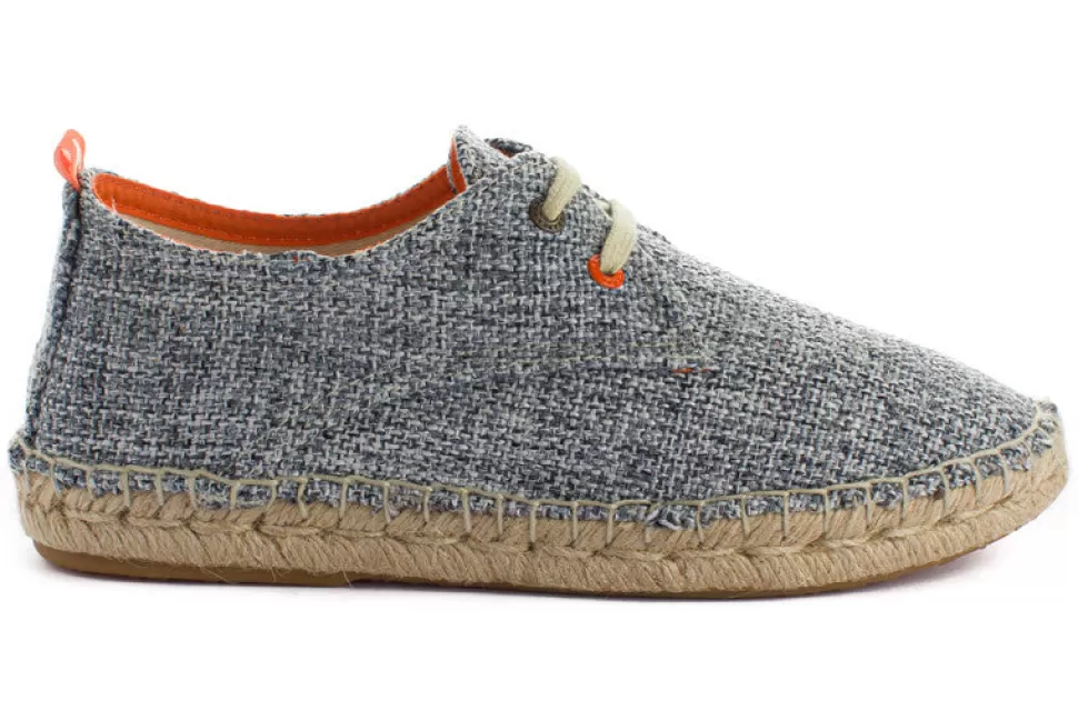 Discount Blucher Terra Bianco Casa Nero Donna Espadrillas Con Lacci