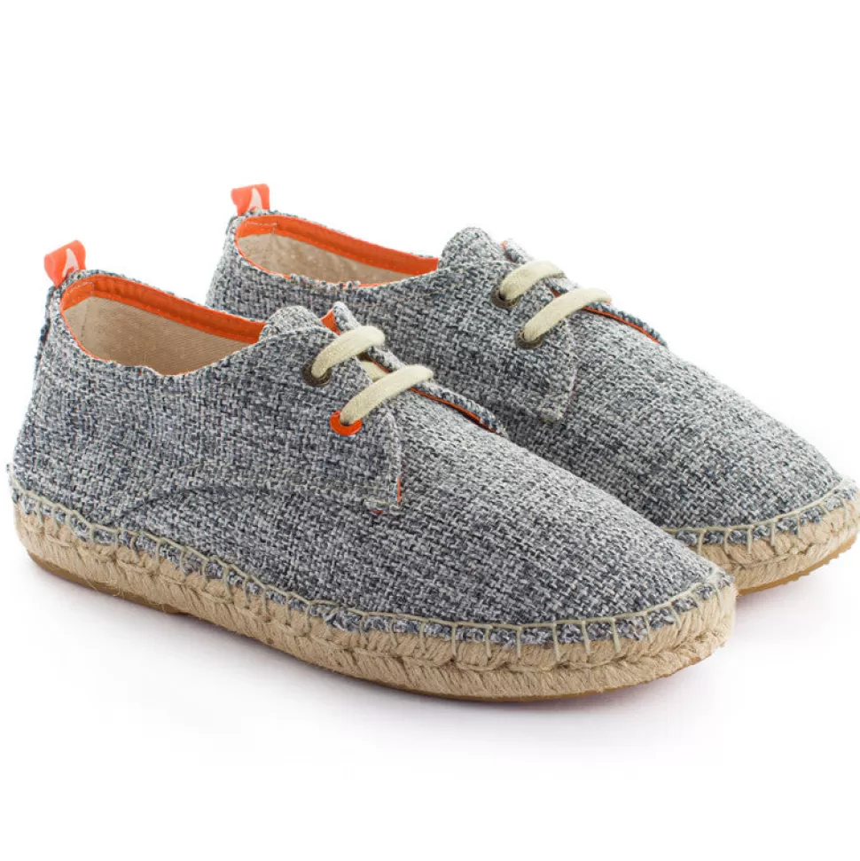 Discount Blucher Terra Bianco Casa Nero Donna Espadrillas Con Lacci