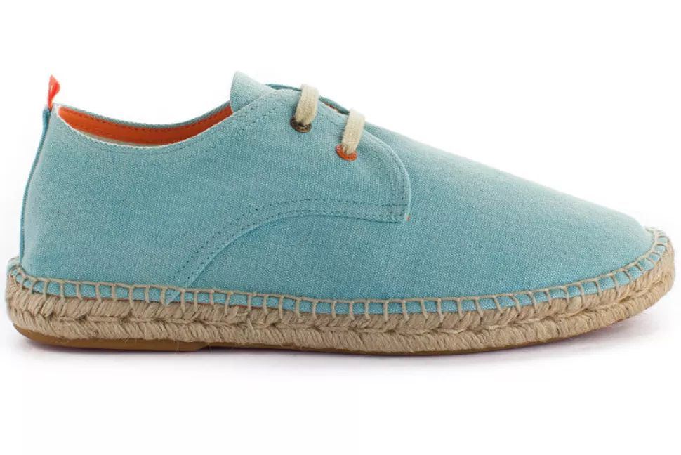 Sale Blucher Terra Celeste Uomo Espadrillas Con Lacci