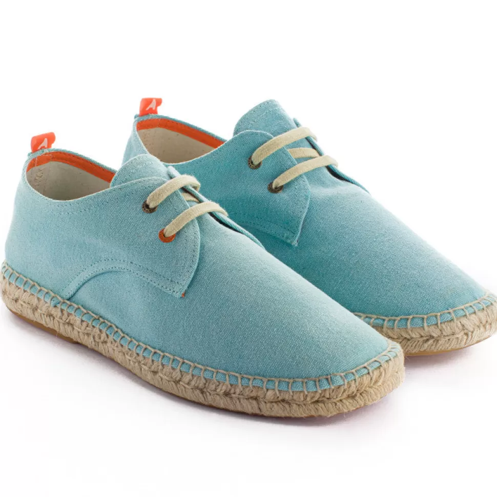 Sale Blucher Terra Celeste Uomo Espadrillas Con Lacci