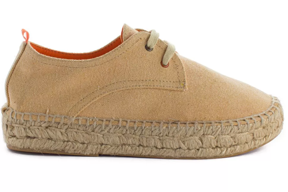 Cheap Blucher Terra Crema Donna Espadrillas Con Lacci