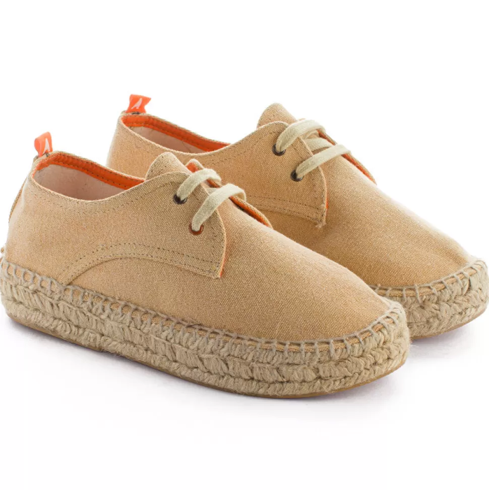 Cheap Blucher Terra Crema Donna Espadrillas Con Lacci