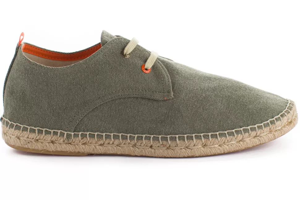 Fashion Blucher Terra Kaki Uomo Espadrillas Di Iuta