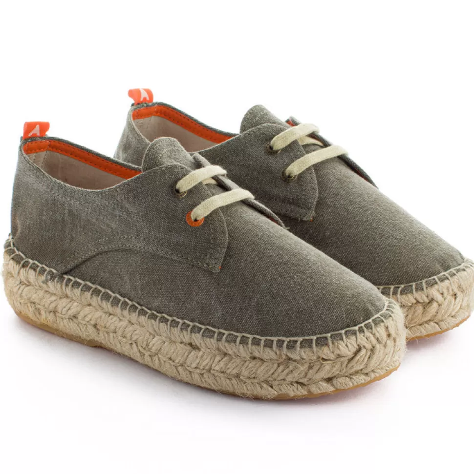 Store Blucher Terra Kaki Donna Espadrillas Con Lacci