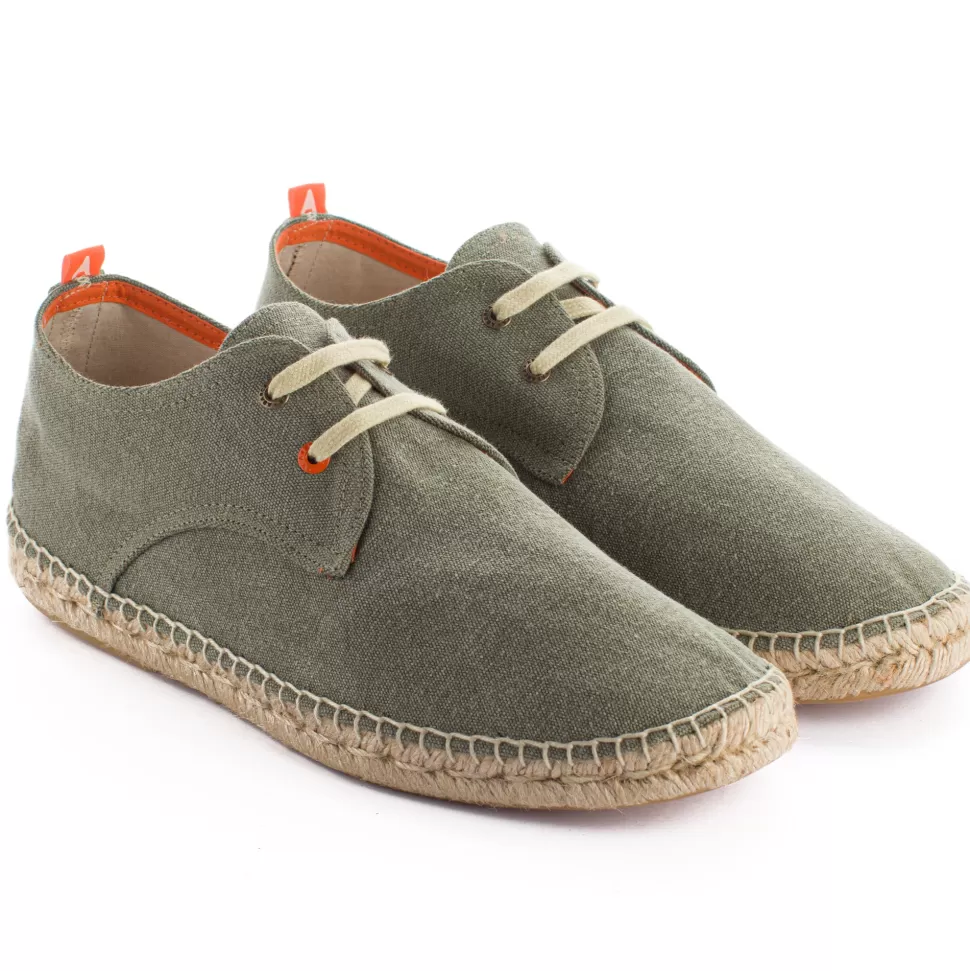 Fashion Blucher Terra Kaki Uomo Espadrillas Di Iuta