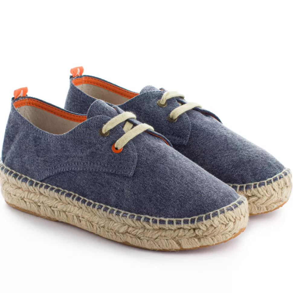 Cheap Blucher Terra Marino Donna Espadrillas Con Lacci