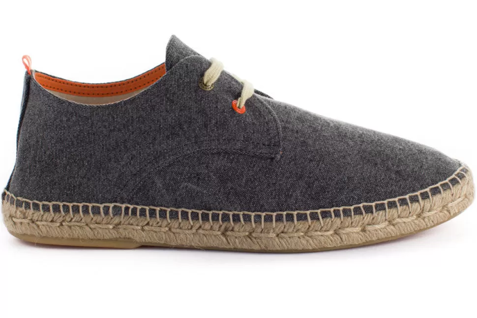 Discount Blucher Terra Nero Uomo Espadrillas Con Lacci