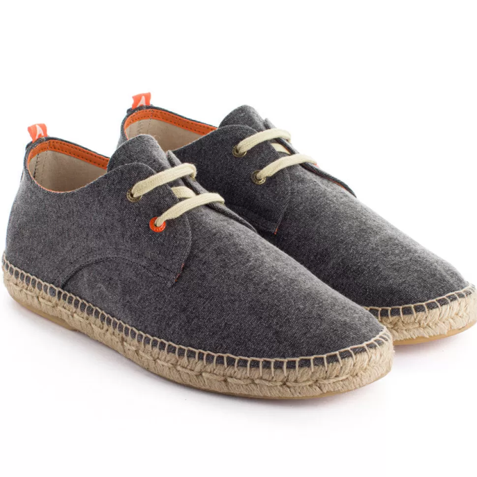 Discount Blucher Terra Nero Uomo Espadrillas Con Lacci