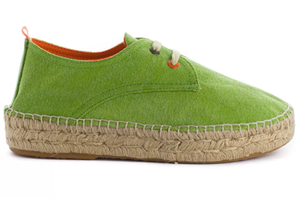 Sale Blucher Terra Pistacchio Donna Espadrillas Con Lacci