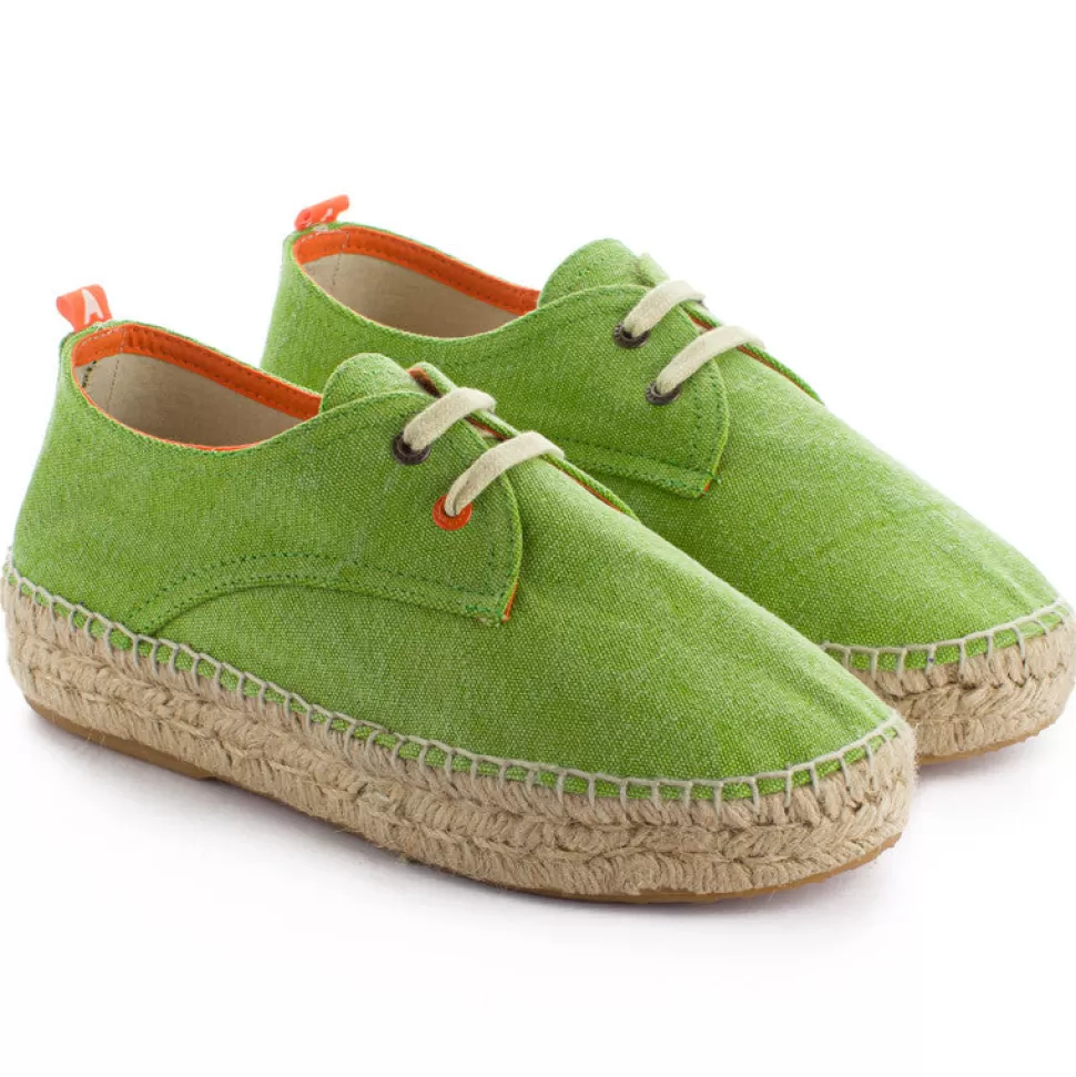 Sale Blucher Terra Pistacchio Donna Espadrillas Con Lacci