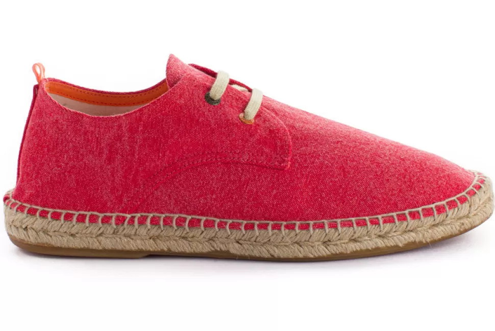 Outlet Blucher Terra Rosso Uomo Espadrillas Con Lacci