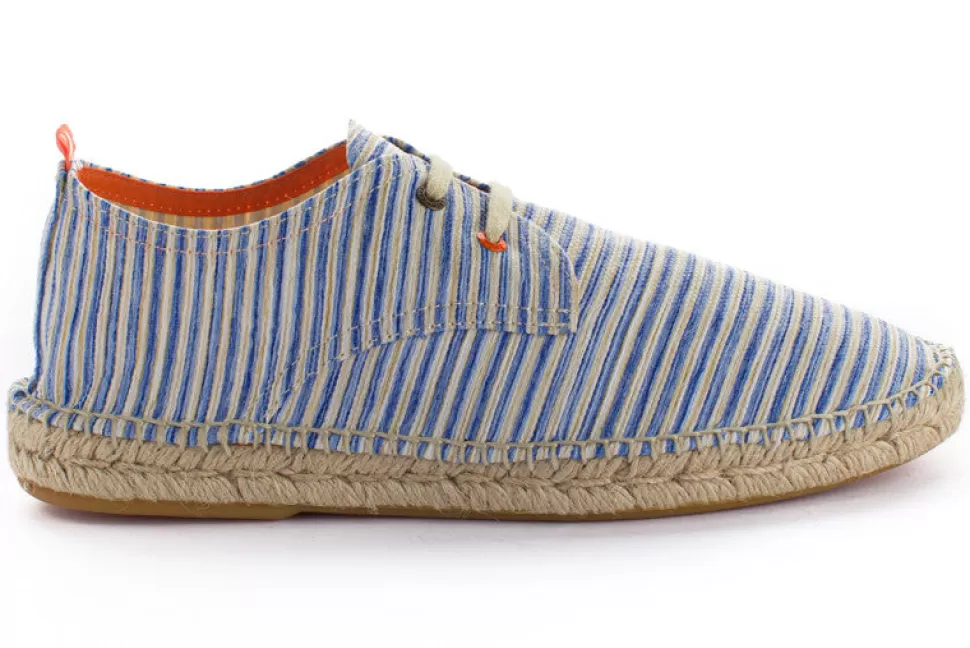 Clearance Blucher Terra Strisce Blu Uomo Espadrillas Estive