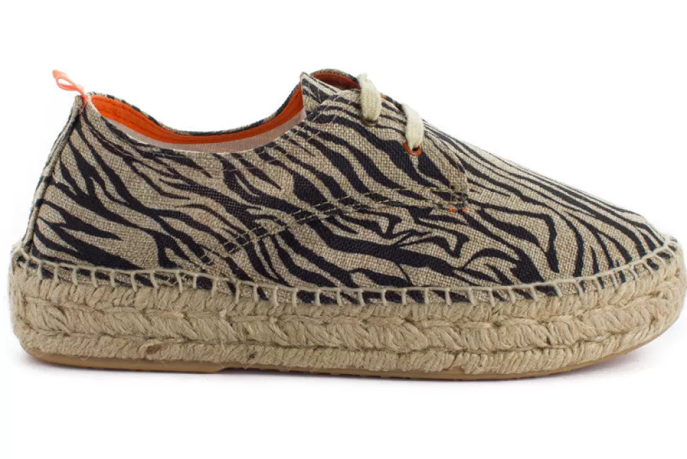 Outlet Blucher Terra Zebra Donna Espadrillas Con Lacci