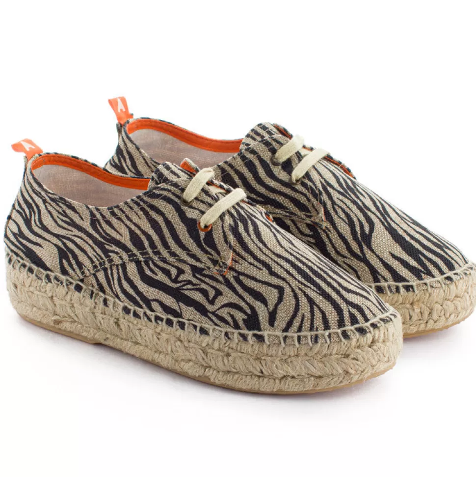 Outlet Blucher Terra Zebra Donna Espadrillas Con Lacci