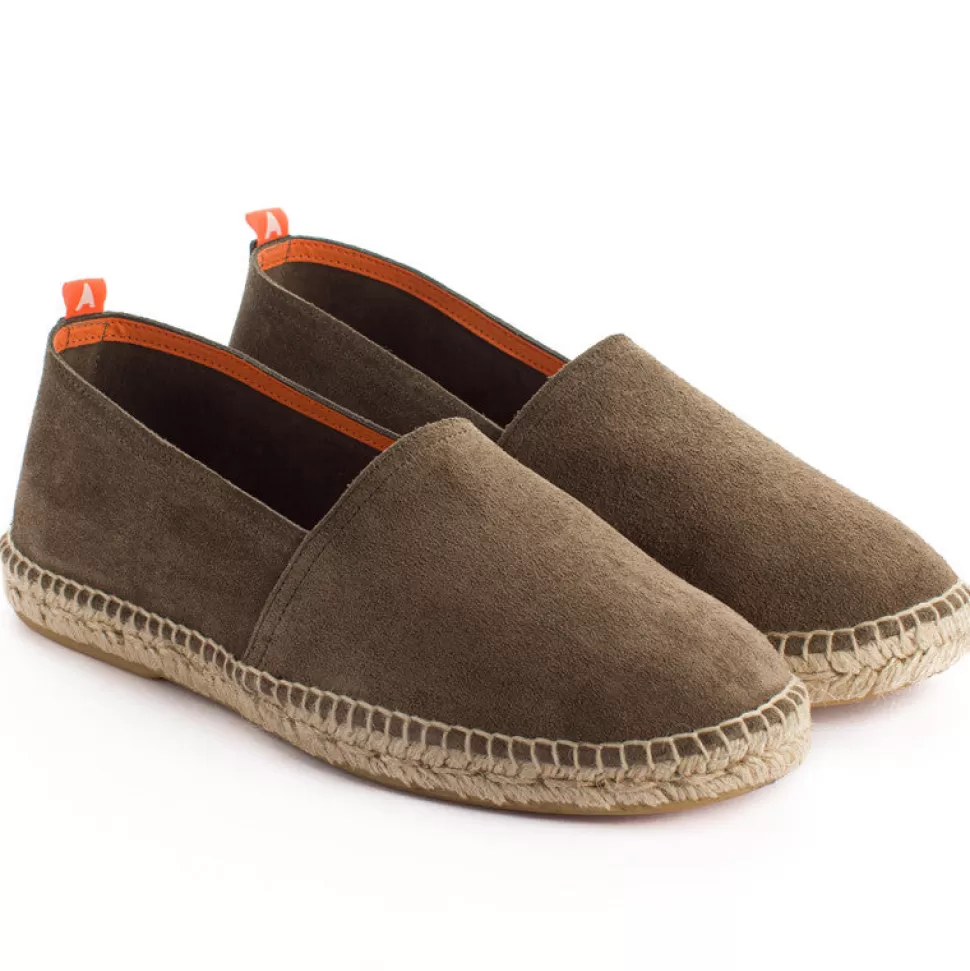 Discount Campeggio In Pelle Kaki 19 Uomo Espadrillas Di Iuta