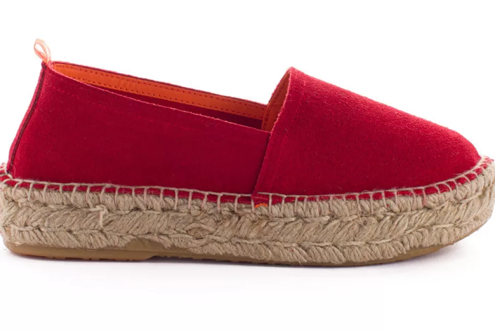 Hot Campeggio In Pelle Rossa Per Donna Donna Espadrillas Di Iuta