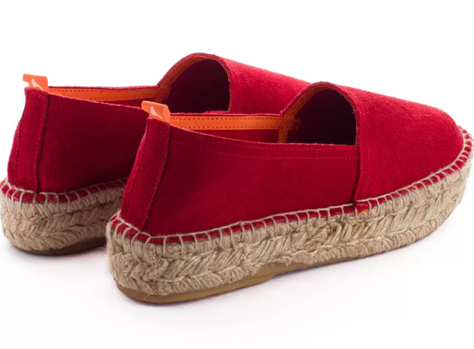 Shop Campeggio In Pelle Rossa Per Donna Donna Espadrillas Estive