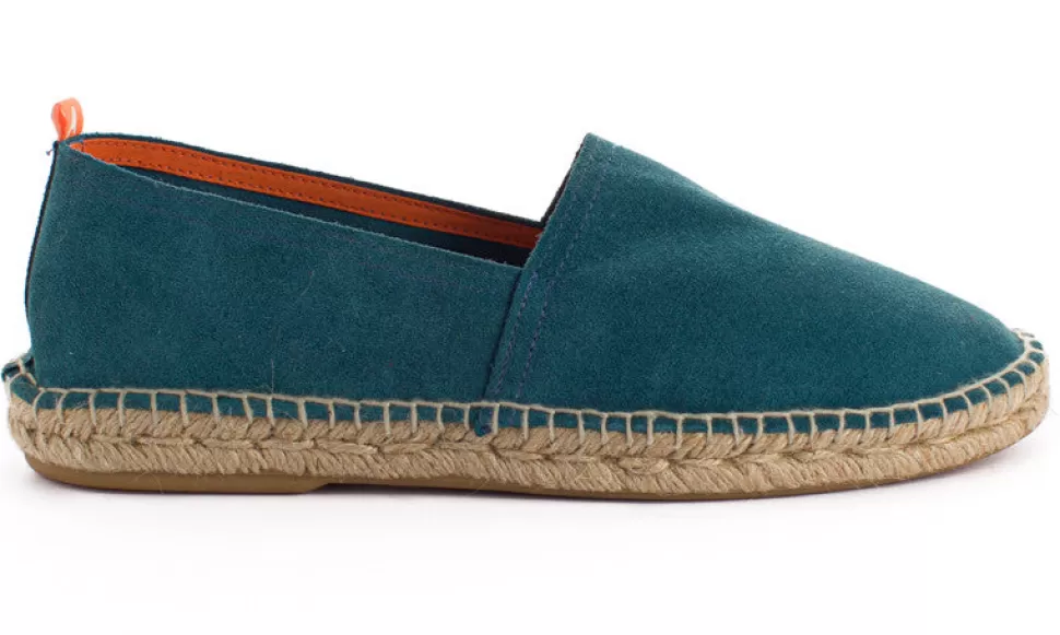 Discount Campeggio Pelle Acquamarina Uomo Espadrillas Di Iuta