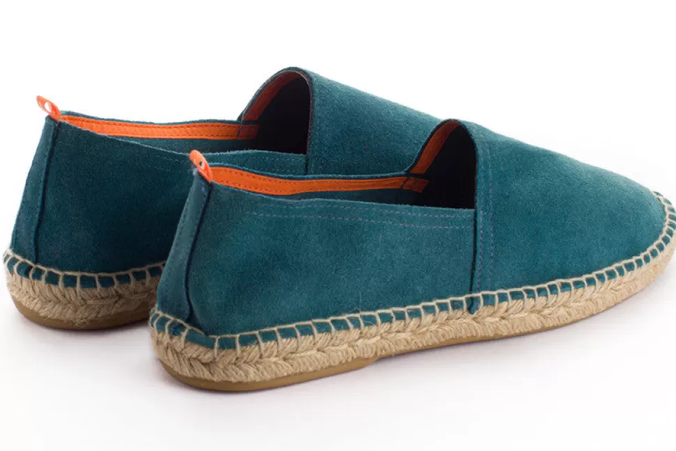 New Campeggio Pelle Acquamarina Uomo Espadrillas Da Campeggio