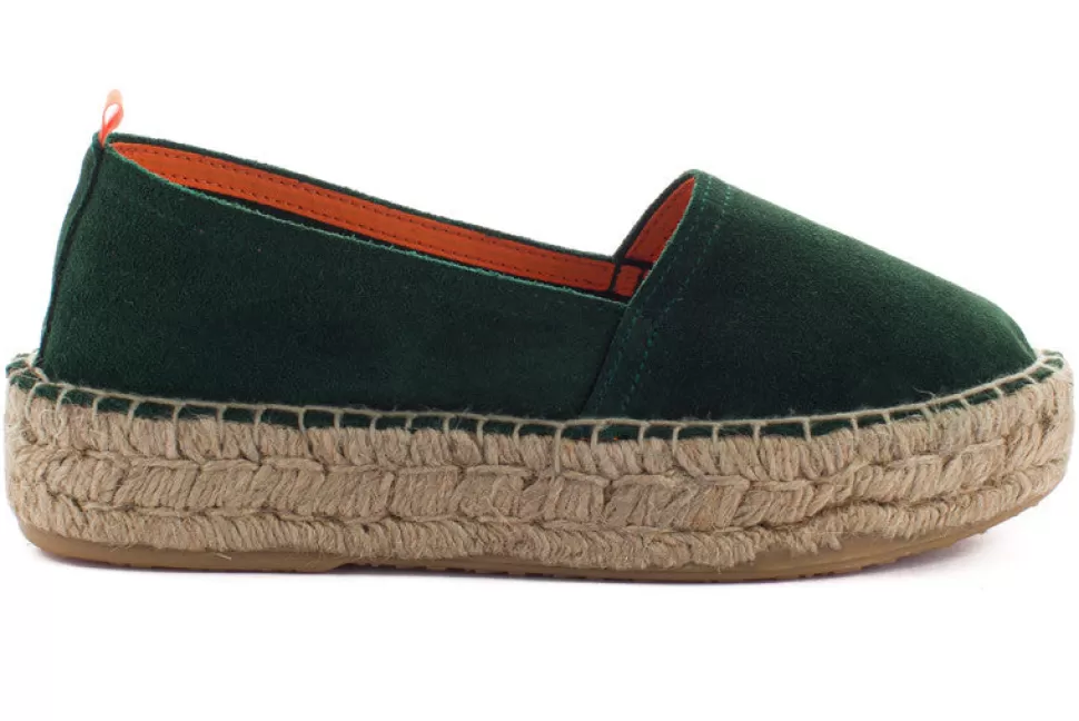 Clearance Campeggio Pelle Di Smeraldo Donna Espadrillas Estive