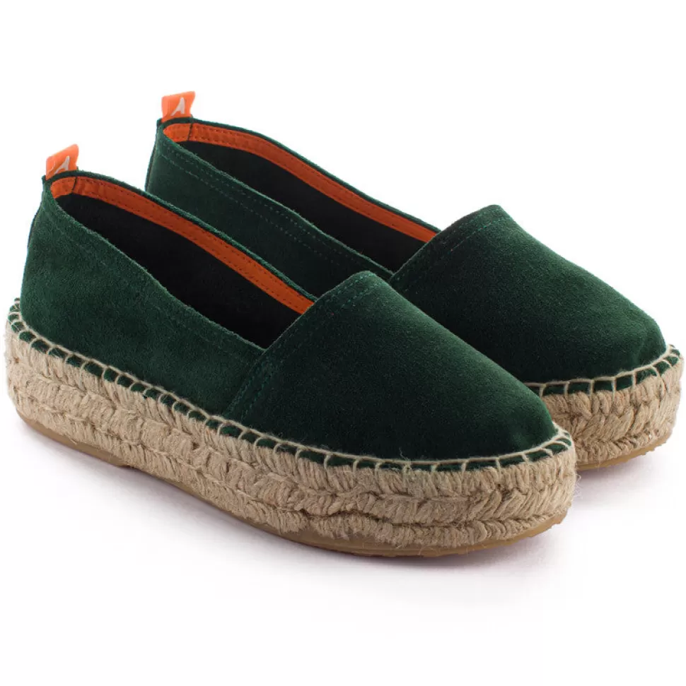 Clearance Campeggio Pelle Di Smeraldo Donna Espadrillas Estive