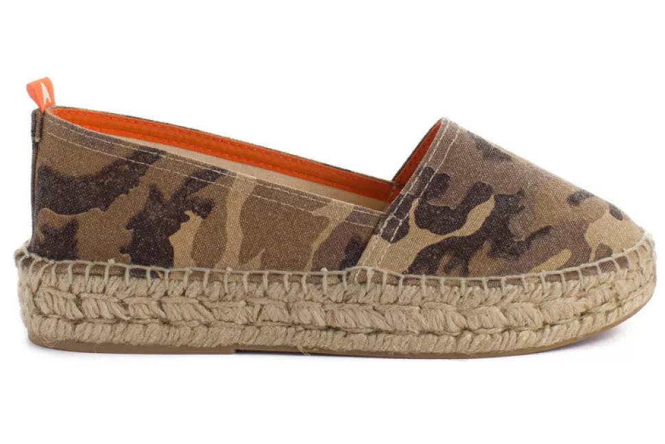 Store Camping Terra Camouflage Cammello Donna Espadrillas Di Iuta