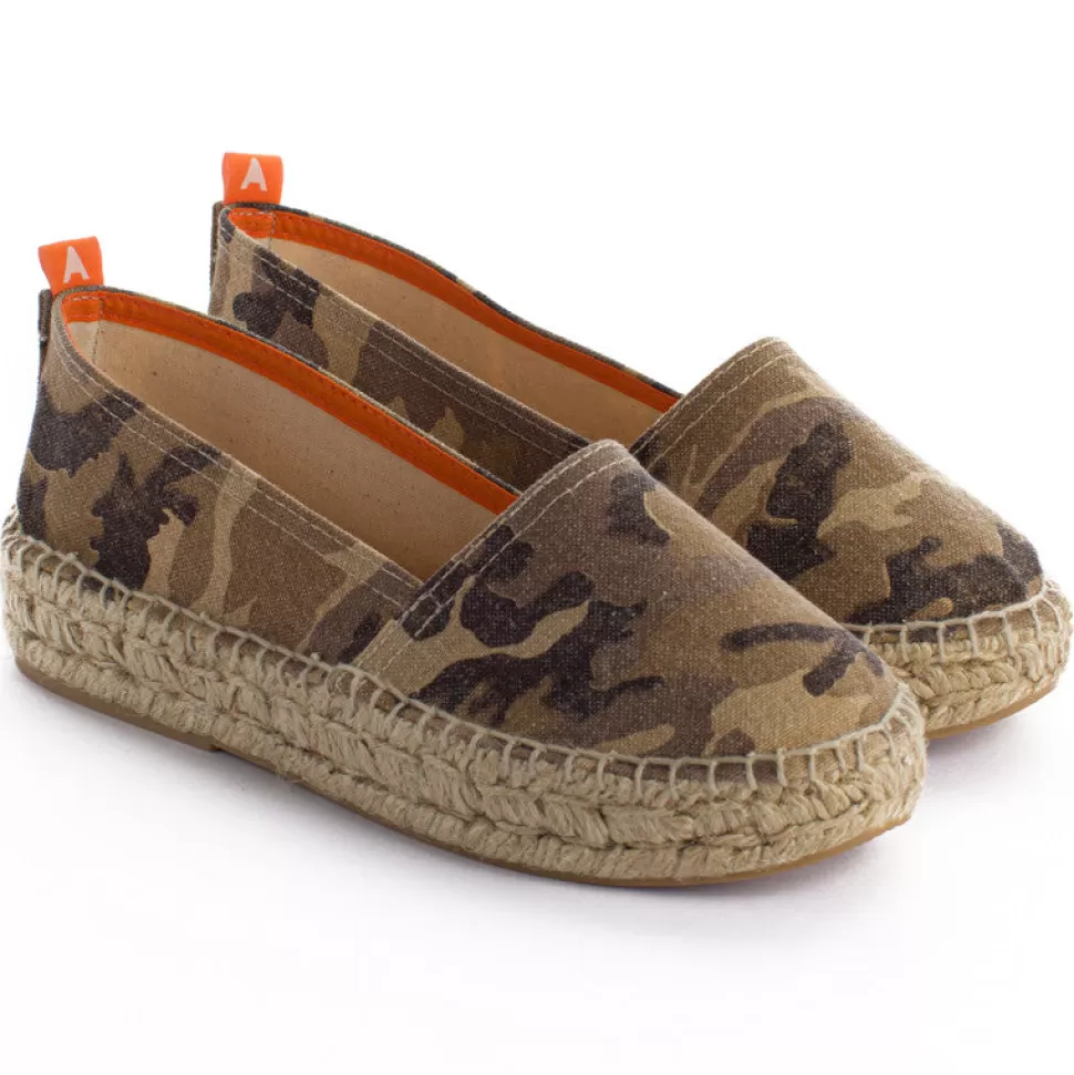 Store Camping Terra Camouflage Cammello Donna Espadrillas Di Iuta