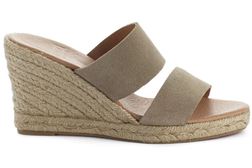 Hot Espadrillas Con Zeppa In Pelle Cabrera Stone Donna Espadrillas Con Zeppe