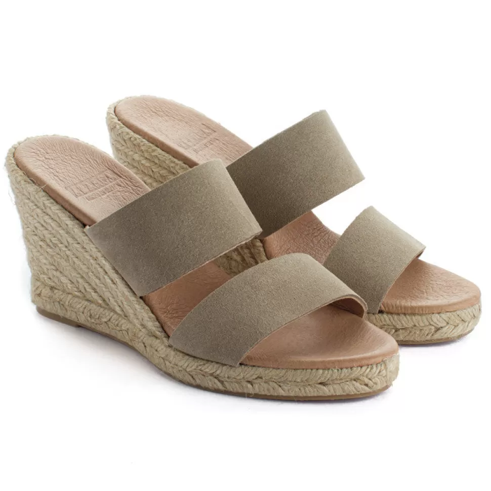 Hot Espadrillas Con Zeppa In Pelle Cabrera Stone Donna Espadrillas Con Zeppe