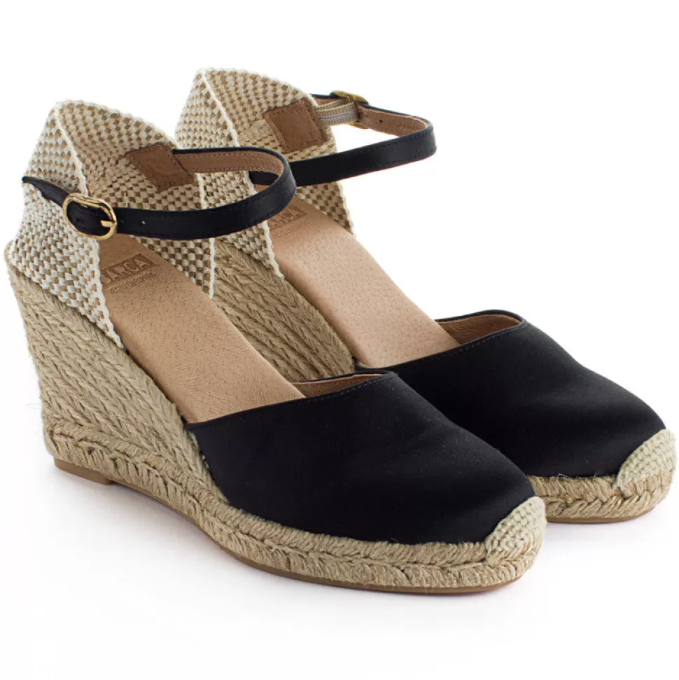 Cheap Espadrillas Con Zeppa In Raso Radel Nero Donna Espadrillas Con Zeppe