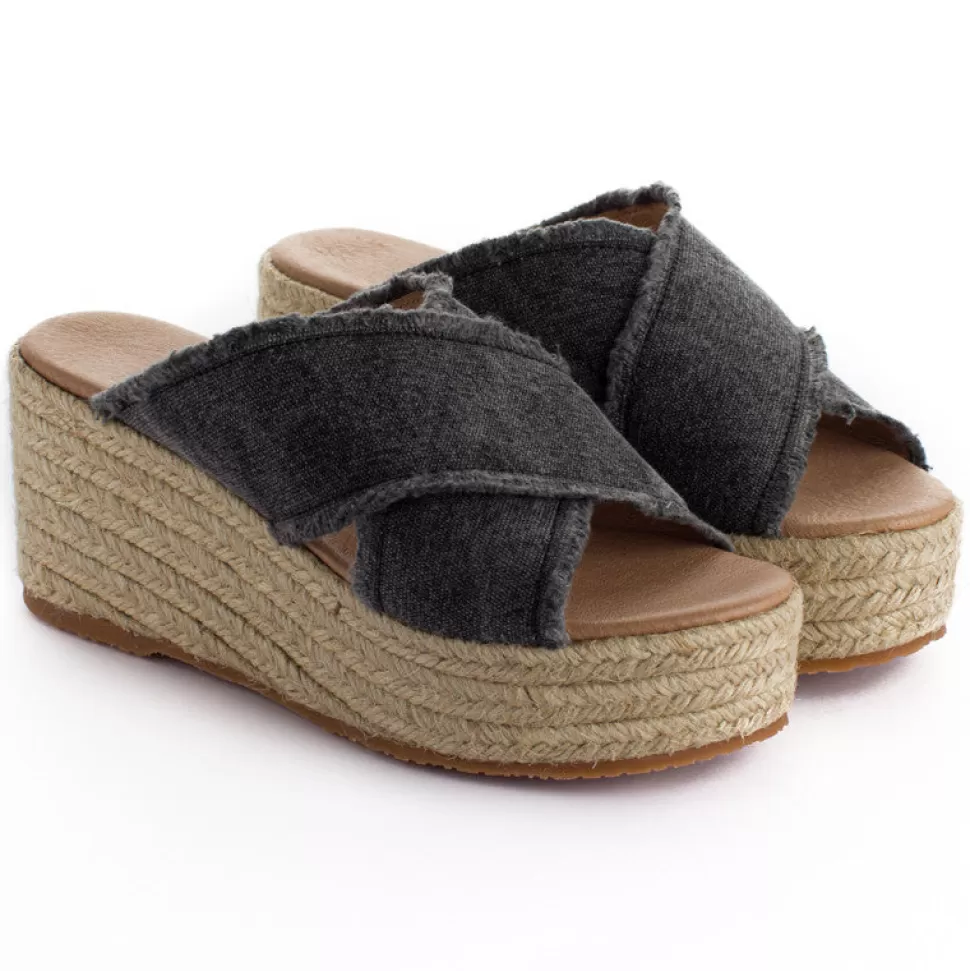 Sale Espadrillas Con Zeppa Rodos Nere Donna Espadrillas Estive