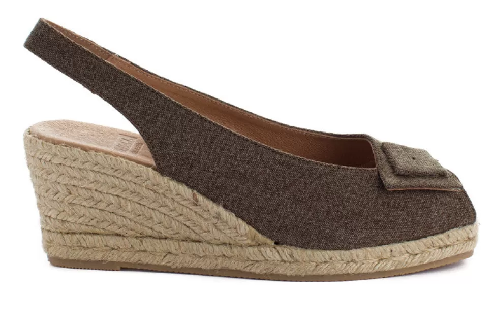 Sale Espadrillas Marroni Creta Con Zeppa Donna Espadrillas Con Zeppe