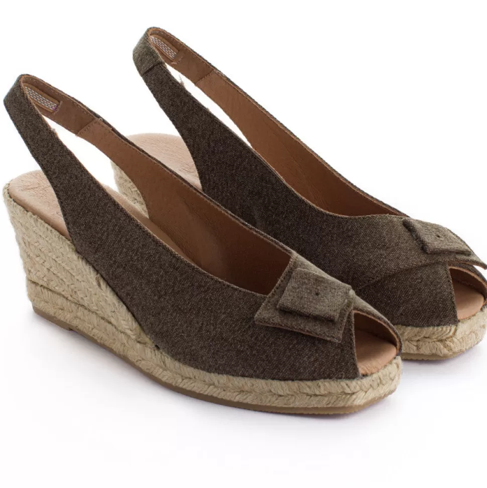 Sale Espadrillas Marroni Creta Con Zeppa Donna Espadrillas Con Zeppe