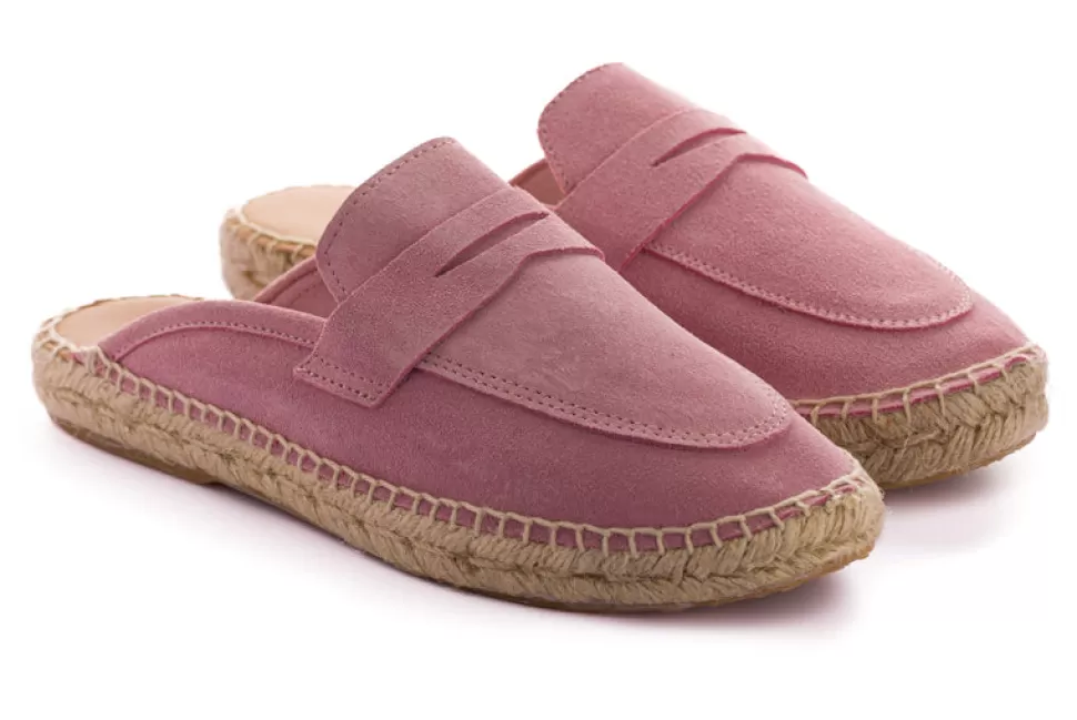 Store Mocasin Abierto Piel Pink Donna Espadrillas Mocassino