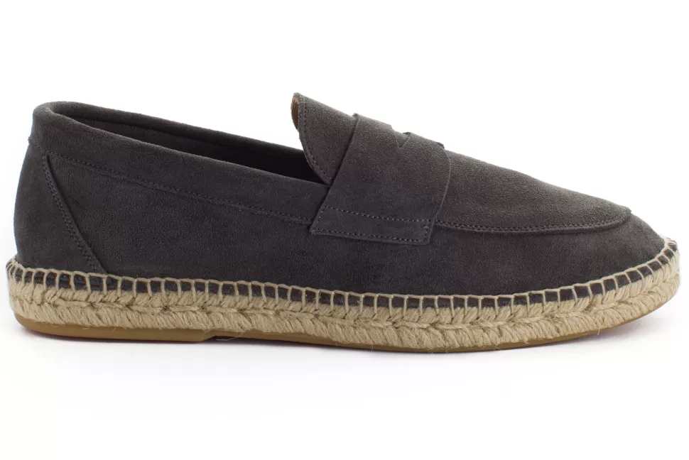 Cheap Mocasin Piel Gris Uomo Espadrillas Mocassino